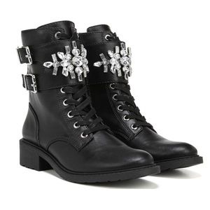 Sam Edelman Lace up Bootie Jeweled Combat Boots 8